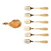 6Pcs Coffee Dessert Fork Set Metal Swan Base Holder Dessert