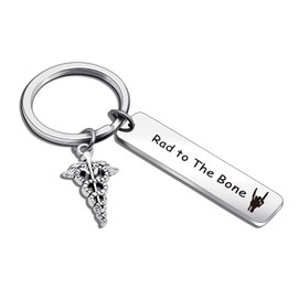 Nothers ASANHAO Radiology Keychain - Radiologist Jewelry, Radiation Tech Gift, Radiographer Tech Keychain - Stainless Steel Keyring Radiation Therapists Thank You Gift X-Ray Jewelry