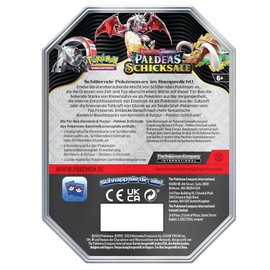 Pokémon-Sammelkartenspiel: Tin-Box Karmesin & Purpur – Paldeas Schicksale – Riesenzahn-ex (1 holografische Promokarte & 4 Boosterpacks)