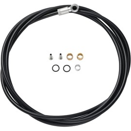 Icreopro 2000mm Bicycle Hydraulic Disc Brake Hose Kit for Shimano BH90 System, Including Banjo Adapter, Red/Gold/Silver