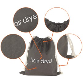 IFAMIO Hair Dryer Bag Cotton Drawstring Hairdryer Storage Container for Makeup Tools, Straightener 11.8 X 13.8 Inch Travel Cotton Organizer Cover for Home, Hotel