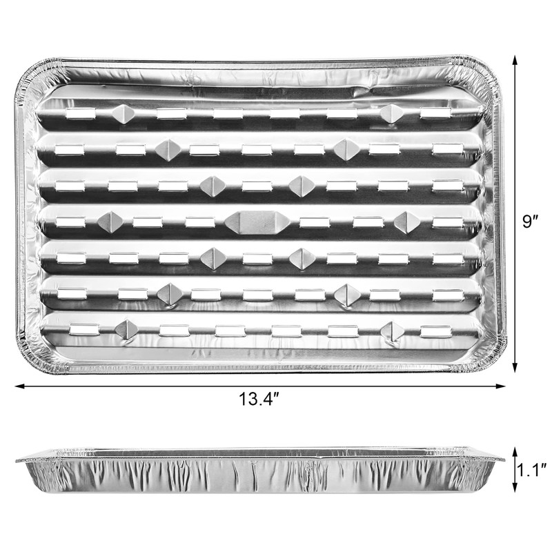 Yesland 30 Pack Disposable Aluminum Pans with Perforated Bottom for
