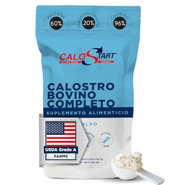 CALOSTART | Calostro Bovino En Polvo 200 g | 20% Inmunoglobulina y 60% Proteína | 100% Natural Sin Gluten Y Sin Azúcar | Suplemento Alimenticio | 40 Días De Rendimiento | Hecho en EEUU