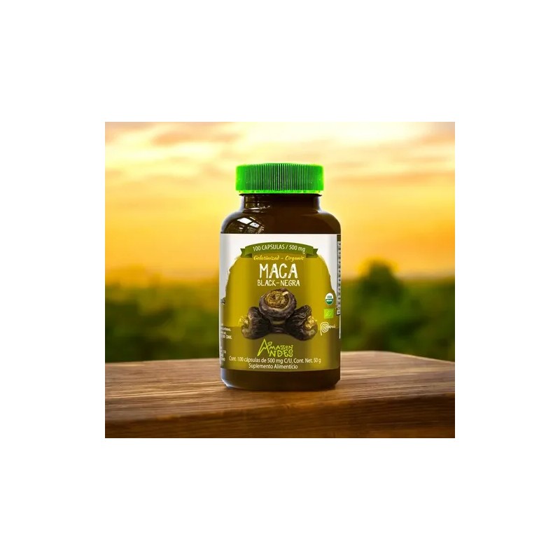 Suplemento Maca Negra Orgánica Premium 100 Cápsulas 500mg