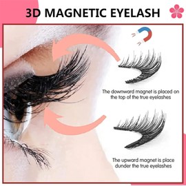 Generic 2025 New Magnetic Lashes with Applicator, Glue-Free Natural Lashes, Double Sided Reusable Magnetic Eyelashes (Simple)