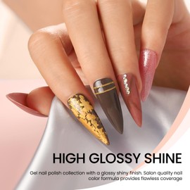 COSCELIA Nagellack-Set, semi-permanent, LED-Lampe, 120 W, semi-permanent, Nagellack in 20 Farben, komplettes Set mit semi-permanentem Nagellack, Base und Top Coat & Matt, Gel-Lack