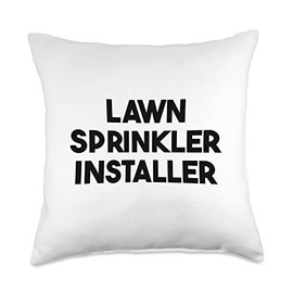 Lawn Sprinkler Installer Throw Pillow, 18x18, Multicolor