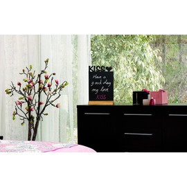 SECURIT - Lavagna Da Tavolo Silhouette Bacio - Per Pennarelli A Gesso Liquido - Per Caffè, Ristoranti, Negozi, Casa - Inserto Rimovibile - Base In Legno Laccato - 34,5x21x6cm - Pennarello Incluso