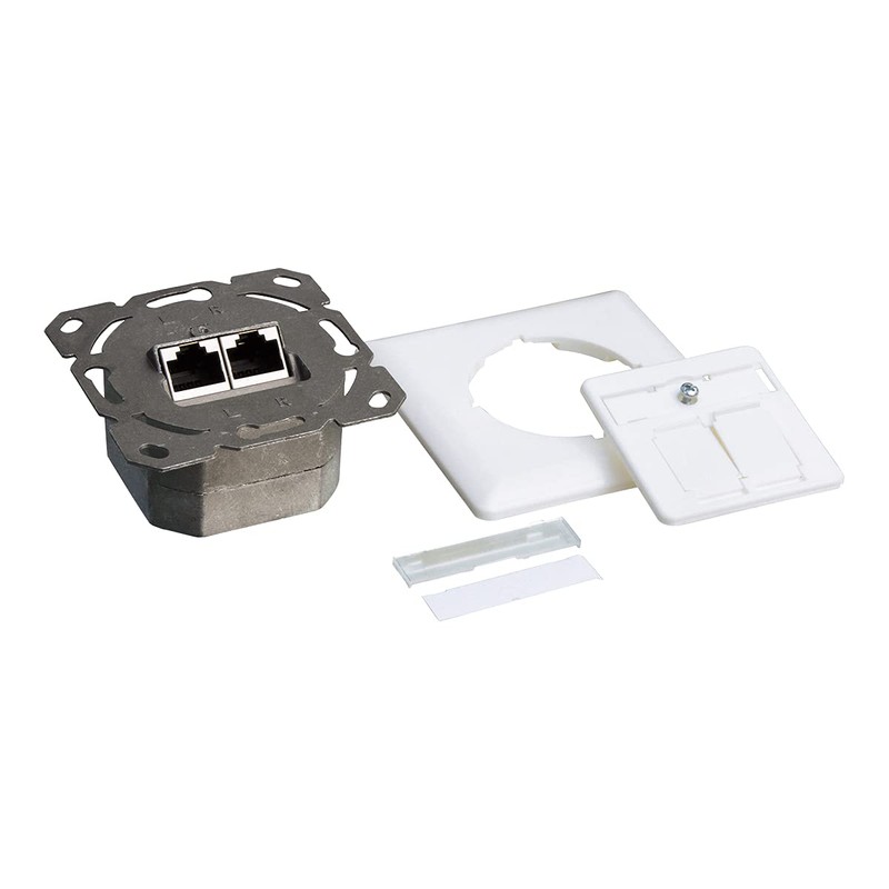 LogiLink Cat.6A Universal Anschlussdose 2x RJ45 STP, - Aufputz and