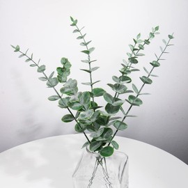 Sivya 6Pcs Artificial Eucalyptus Stems Faux Eucalyptus Stems, Artificial Eucalyptus Leaves for Vase Wedding Bouquet Centerpiece Home Decor