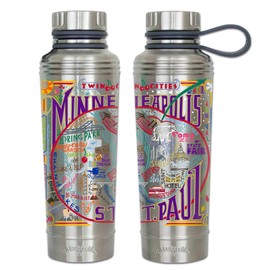 Catstudio Minneapolis & St. Paul Stainless Steel Water Bottle | BPA Free Triple Wall Insulation with Non Slip Bottom | Great for Running, Hiking, Sports, & Travel