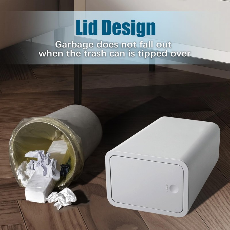 TIPGO Bathroom Trash Can with Lid, 10 Liter/ 2.6 Gallon