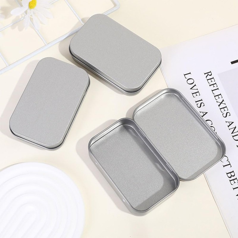 Set of 2, Tin Tin, Mini Box, Metal Storage Case,