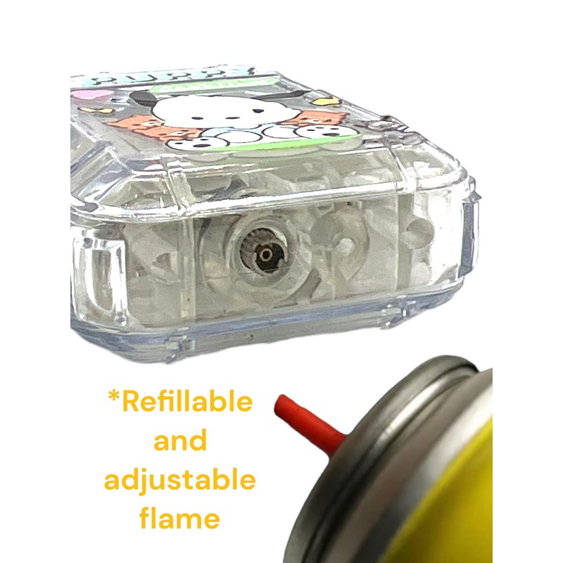 NIVEK Transparent Lighter Light Up Lighter Pink Flame Torch Refillable