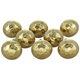 G Decor Set of 8 Hammered Brass Metal Door Knobs Vintage Shabby Chic