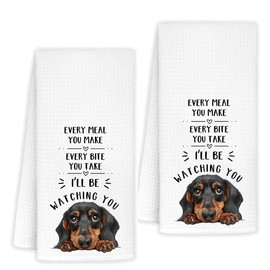 InnoBeta Dachshund Gifts, 2 Pack Dog Kitchen Towel, 16x24 in Microfiber Dish Tea Towel