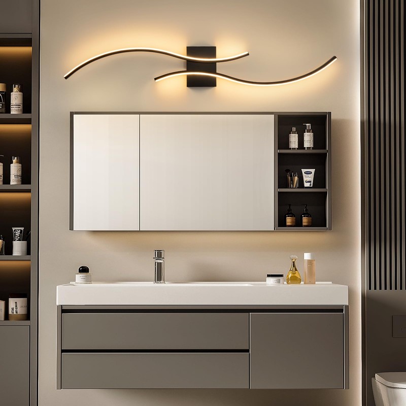 CANEOE Modern Led Wall Light, 39inch Black Indoor Led Wall