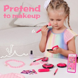 Meland Toys for Girls - Toddler Girls Gift Idea for Birthday Christmas, Pretend Makeup Kit with My First Purse Toy, Makeup for Kids Age 3-6 Year Old for Pretend Play