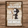 schilderkreis24 - Wooden Sign with Grim Reaper Motif - Funny