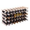 HAPPYGRILL Wood Wine Rack 40-Bottle Stackable Storage Stand Wine Display