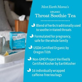 Throat Soothie Tea with Elderflower for Immune Support | Formulated with No Licorice | Safe for Kids & During Pregnancy, 16-Count (6-Pack)