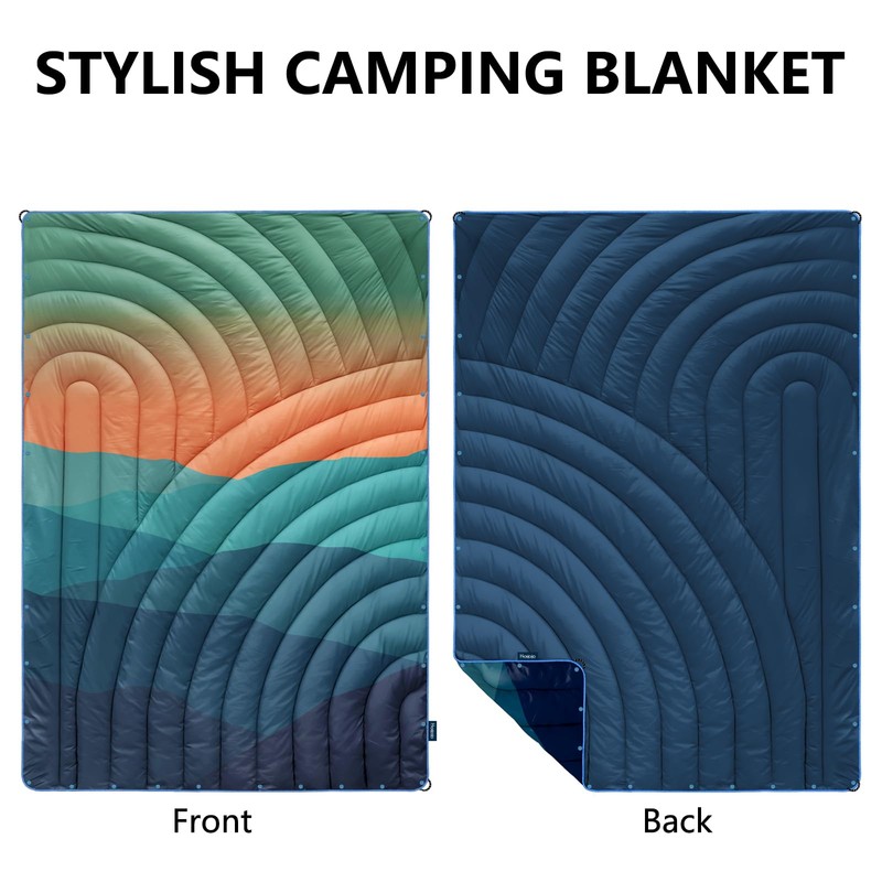 hotkoko Camping Blanket,Lightweight Puffy Camping Blanket Packable Down Camping Blanket