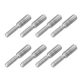 sourcing map M6x20mm to M8x20mm Double End Threaded Stud Screw Bolt, 8Pcs 304 Stainless Steel Thread Reducer Adapter for Furniture Machinery Assembly Fastener