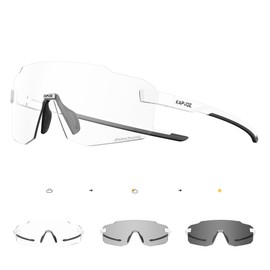KAPVOE Photochromatic Photochromic Photochromic Cycling Glasses for Men Women Clear Road Bike Glasses MTB Sports Glasses Cycling Glasses UV400 Protection Rimless Transparent Lenses for Outdoor Sports