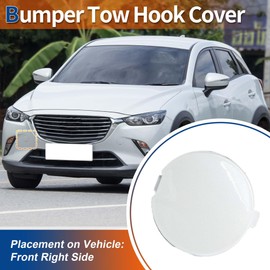 ACROPIX Front Right Passenger Side Car Bumper Tow Hook Cover Tow Cover Cap Snowflake White Fit for Mazda CX-3 2016-2021 No.D10J50A11A - Pack of 1