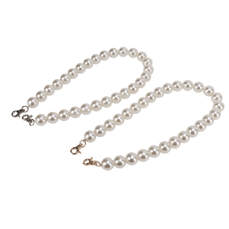 2Pcs Pearl Bead Bag Chain 60cm Workmanship Easily Install Detachable