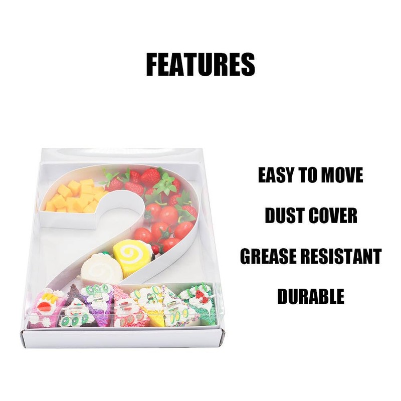 WENPACK 2 x 12" Fillable Cardboard Boxes Number Shape Clear