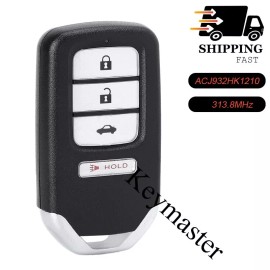 KEYMASTER For Honda Accord Civic 2013 2014 2015 Smart Key Keyless Remote Fob ACJ932HK1210A