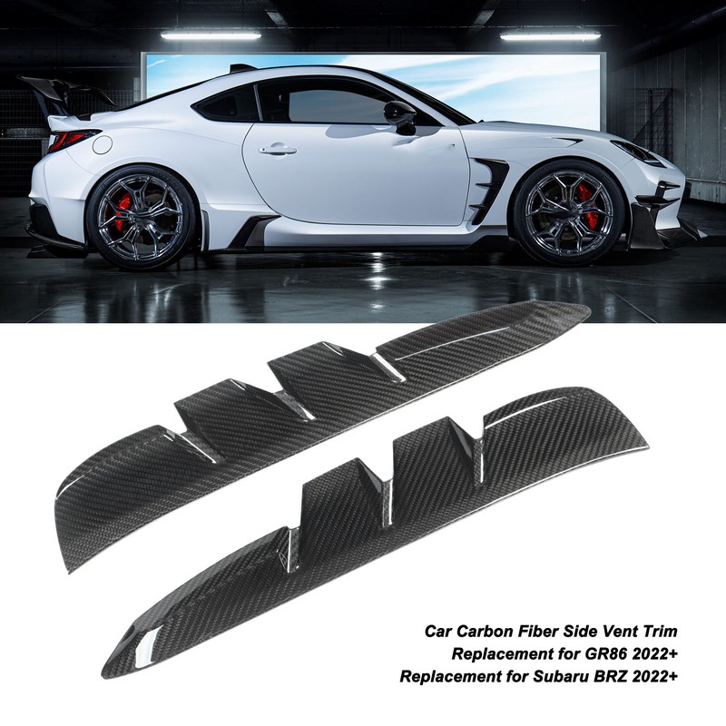 2PCS Side Vent Frame Cover Dry Carbon Fiber Material Replacement