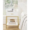 Apetaccat Nightstand with Charging Station, 3-Tier Bed Side Table, Small