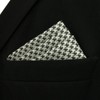 SHLAX&WING Checked Black White Handkerchieves Mens Pocket Square Silk Hanky