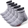FEIDEER Men's Casual Crew Socks, Wicking Cushion Athletic Socks for Men, 5-Pack, Mid-Weight, All-Season (TJ-1-5MS181DGY-XL)