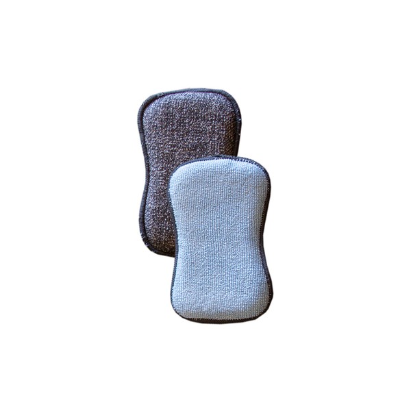 The Original TUFF-SCRUB Microfiber Multi Surface Scrub and Wipe Sponges, Dual-Sided for Scouring and Easy Household Cleaning, Machine Washable (2 Sponges)