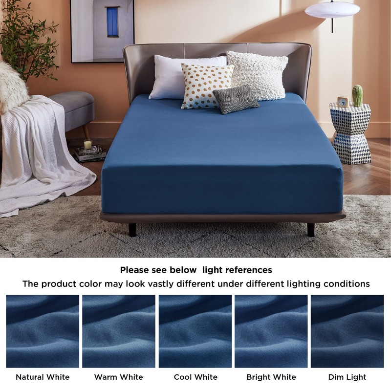 Bedsure Fitted Sheet, 180 x 200 cm, Box Spring Bed