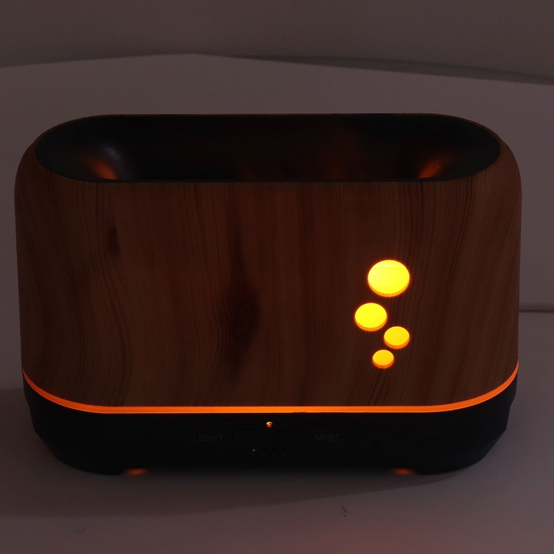 200ML Aromatherapy Diffuser Hollow Flame with Ambience Light Remote Control