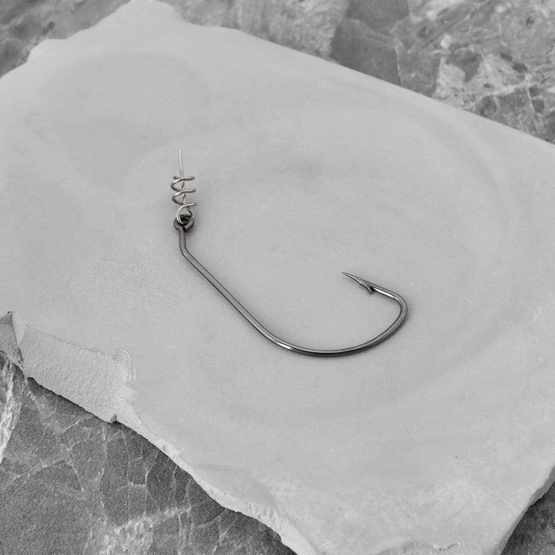 Be In Your Mind 10PCS #1/0 Offset Hook with Baitholder