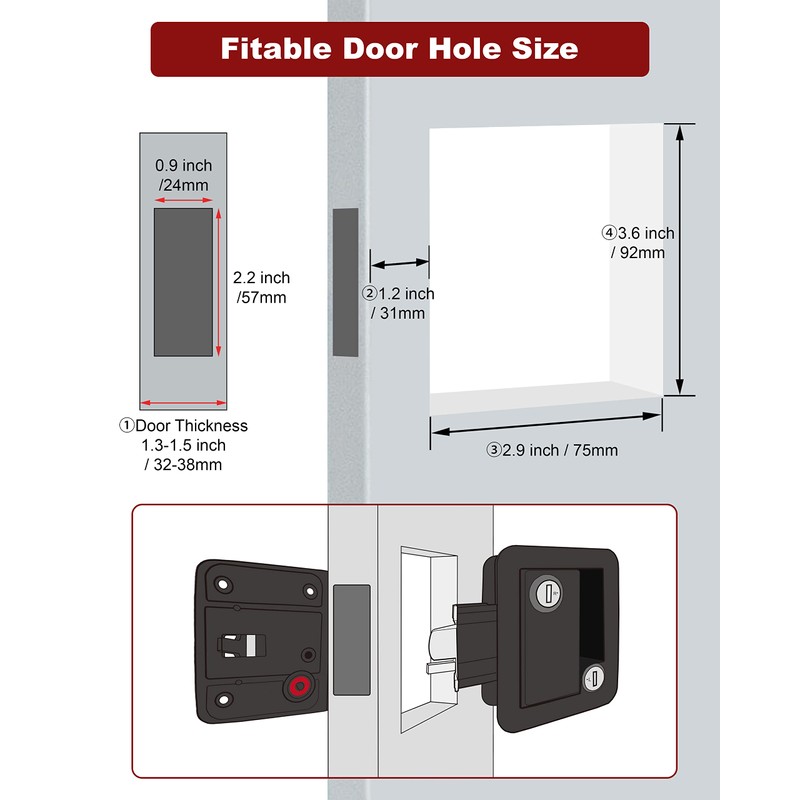 Naissian RV Camper Door Lock Latch Deadbolt Lock Entry Side