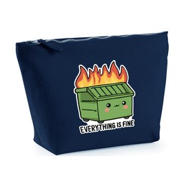 Hippowarehouse Everything is fine Printed Make up Cosmetic wash Bag 18x19x9cm