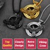 Retro Viking Necklace Mens Raven Pendant Neck Chains for Female