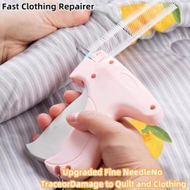 Fokroin Quick Clothing Fixer, Stitchy Gun, Quick Fixing Device for Clothes, Mini Sewing Needle, Micro Stitch Gun for Clothes, Mini Jam Gun for Clothes, 1100 Plastic Needle