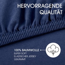 CelinaTex Lucina Topper Fitted Sheet Divan Cover Cotton 90x200-100x200 cm dark blue