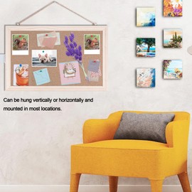 Cork Board, 20 x 30 cm Thicken Cork Notice Pin Memo Board, Notice, with Wooden Frame, Mounting Material and Push Pins Included, Wood Frame Corkboard for Office, Classroom