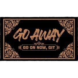 HAOWSMAT Doormat Funny Front Door Go Away Go On Now Git Doormat Anti-Slip Mats Home Decor,Welcome Mat Gift Door Mats for The Entrance Way Indoor 30"(W) X 17"(L)