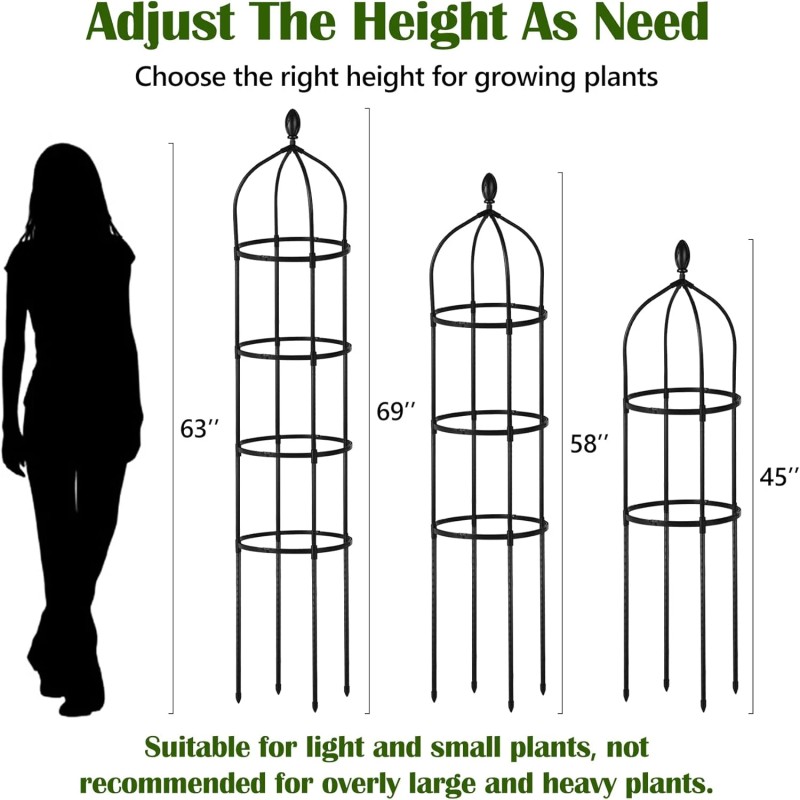 Garden Obelisk Trellis for Climbing Plants Outdoor 6 Ft Rose