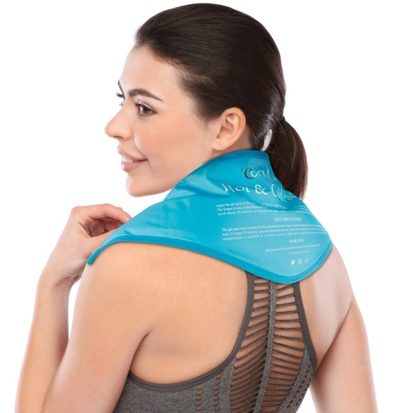 Comfytemp Neck Ice Pack, Shoulder Gel Ice Pack, Reusable Cold Pack Compress, Flexible Hot and Cold Therapy Wrap for Injuries, Swelling, Pain Relief, Bruises, Sprains, Inflammation 23"x8"x5"