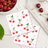 FYSUIMU 50Pcs Bow Cherry Scalloped Napkin Coquette Paper Luncheon Napkin